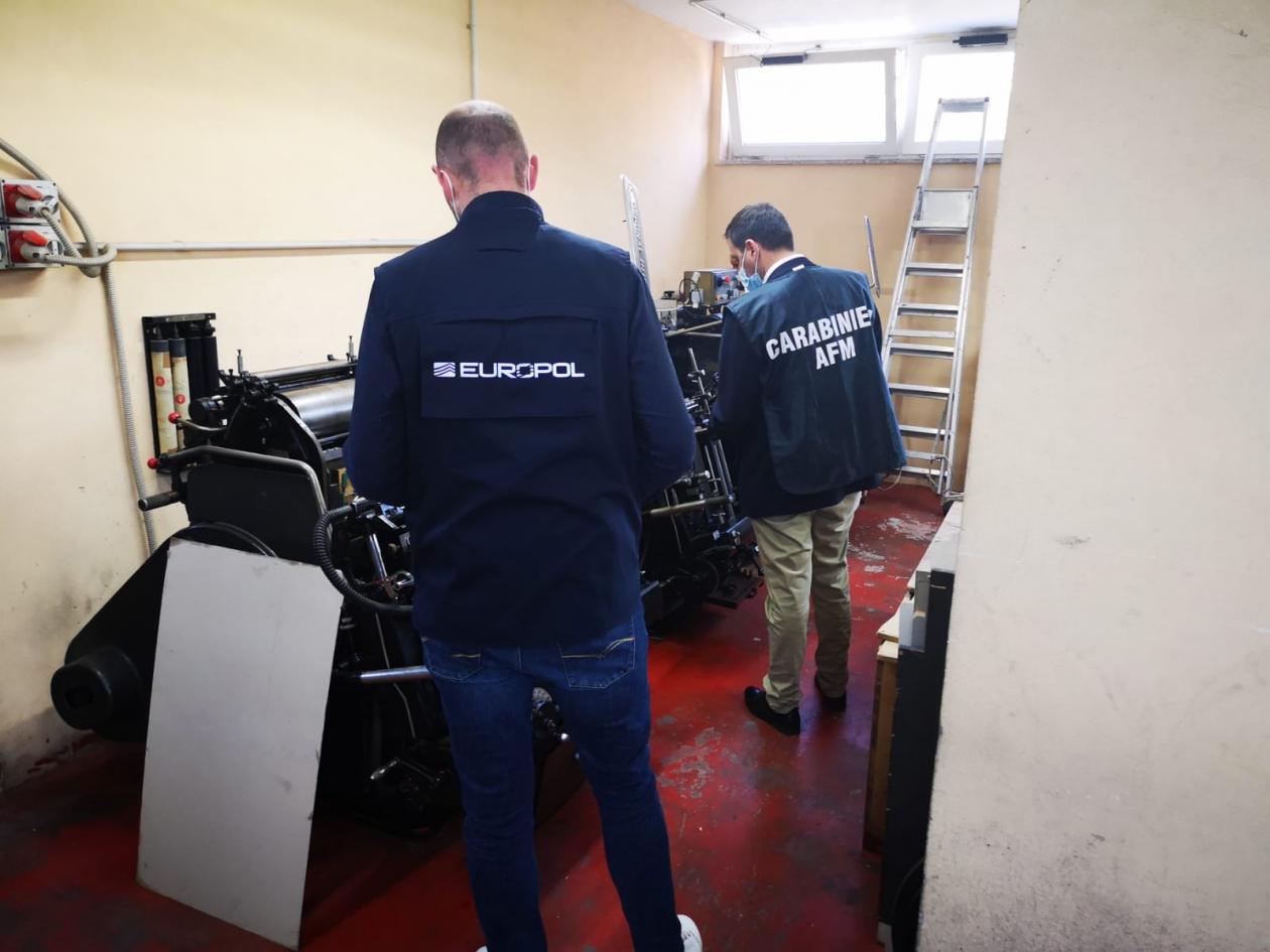 POSSIBLY LARGEST EVER BUST OF BANKNOTE COUNTERFEITERS IN THE HISTORY OF THE EURO