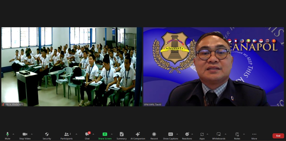 ASEANAPOL Awareness Campaign and online lecture on the Topic: Use of Force Continuum to 297 student of the PNP Public Safety Basic Recruit Course of Zamboanga City, Philippines